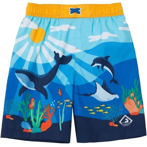 NWT! UPF 50+ Boy’s whale swim trunks 4T - Picture 1 of 4